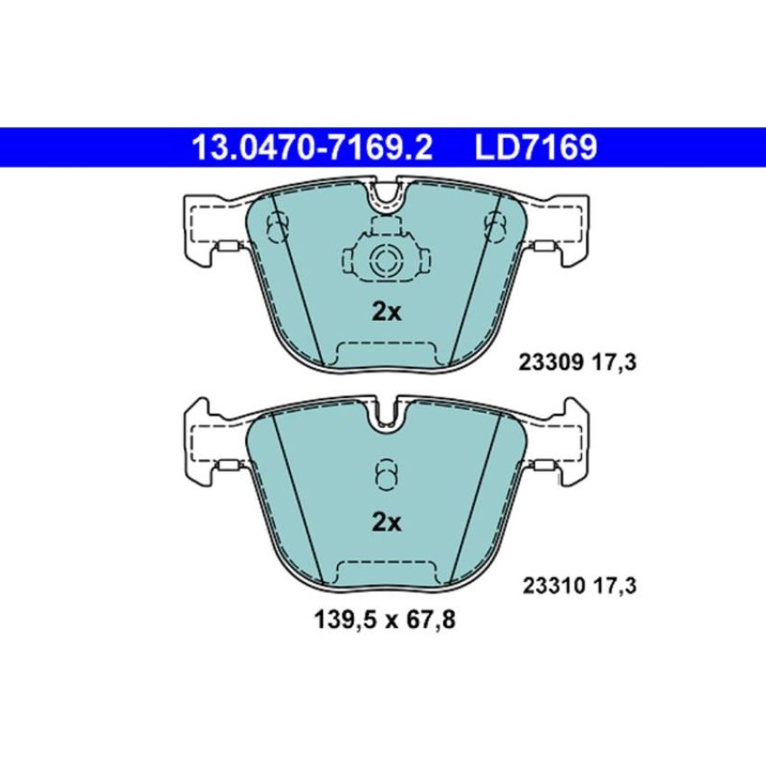 ATE LD7169 ATE Ceramic Front Disc Brake Pad Set LD7169 for BMW