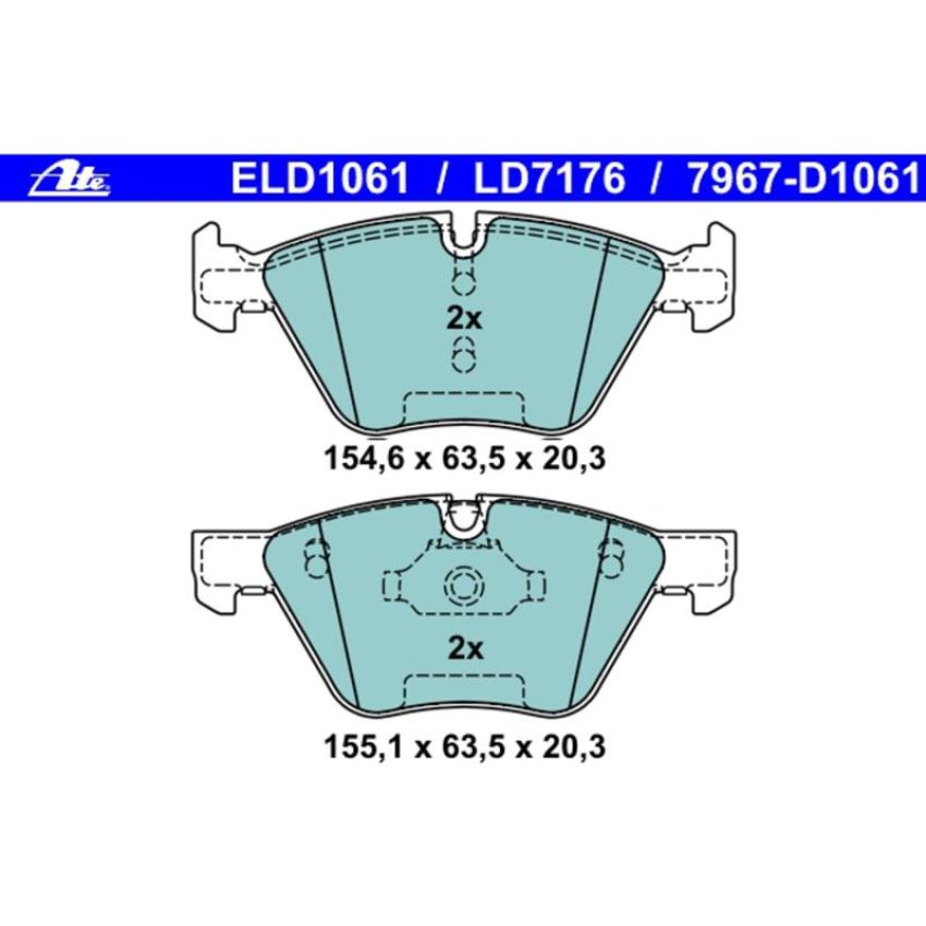 ATE LD7176 ATE Ceramic Front Disc Brake Pad Set LD7176 for BMW