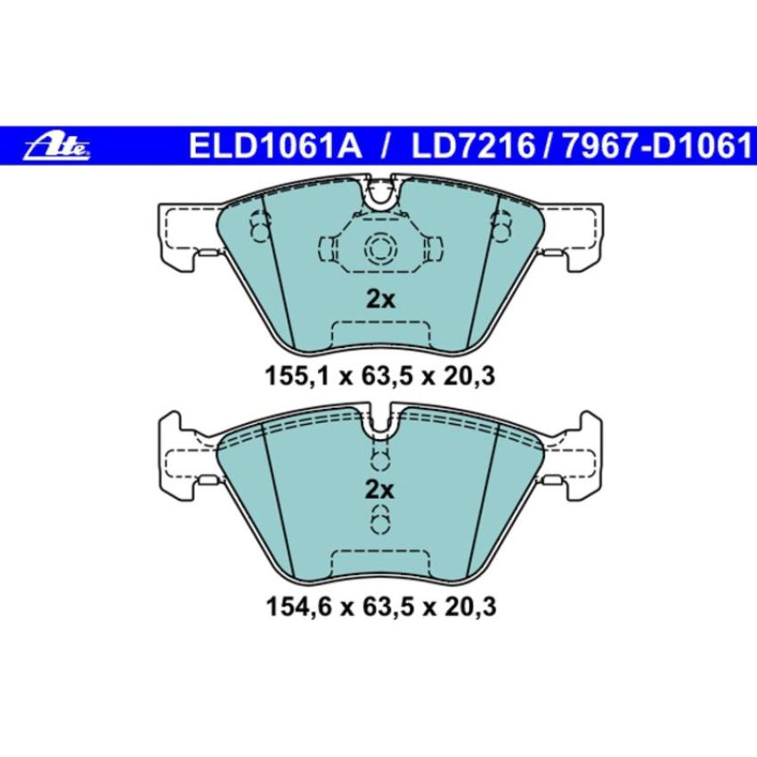 ATE LD7216 ATE Ceramic Front Disc Brake Pad Set LD7216 for BMW