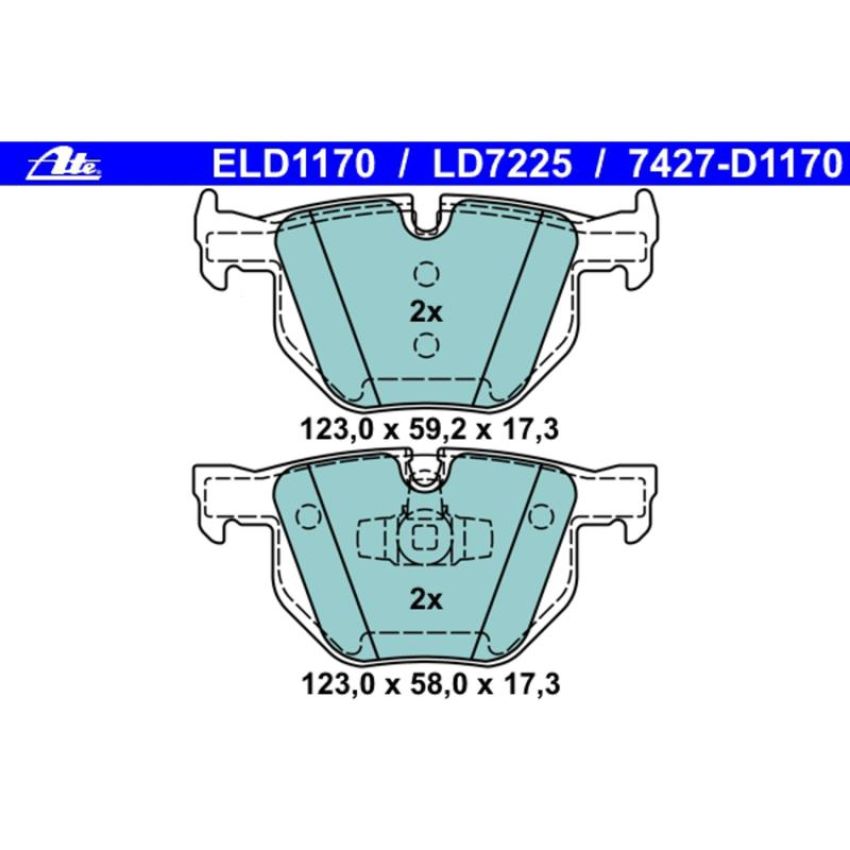 ATE LD7225 ATE Ceramic Rear Disc Brake Pad Set LD7225 for BMW