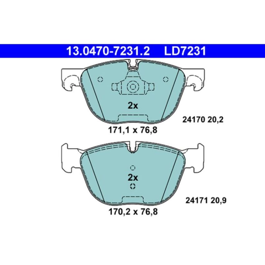 ATE LD7231 ATE Ceramic Front Disc Brake Pad Set LD7231 for BMW