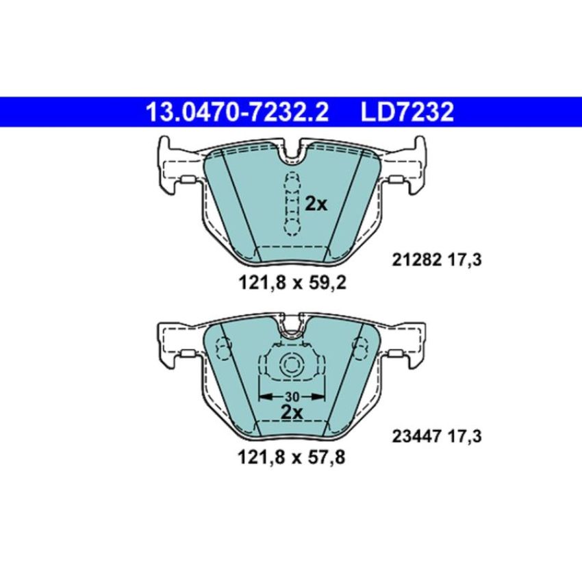 ATE LD7232 ATE Ceramic Front Disc Brake Pad Set LD7232 for BMW