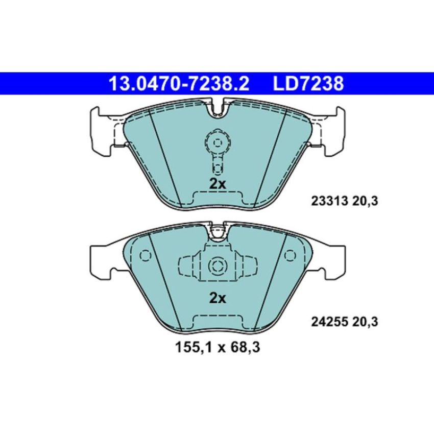 ATE LD7238 ATE Ceramic Front Disc Brake Pad Set LD7238 for BMW