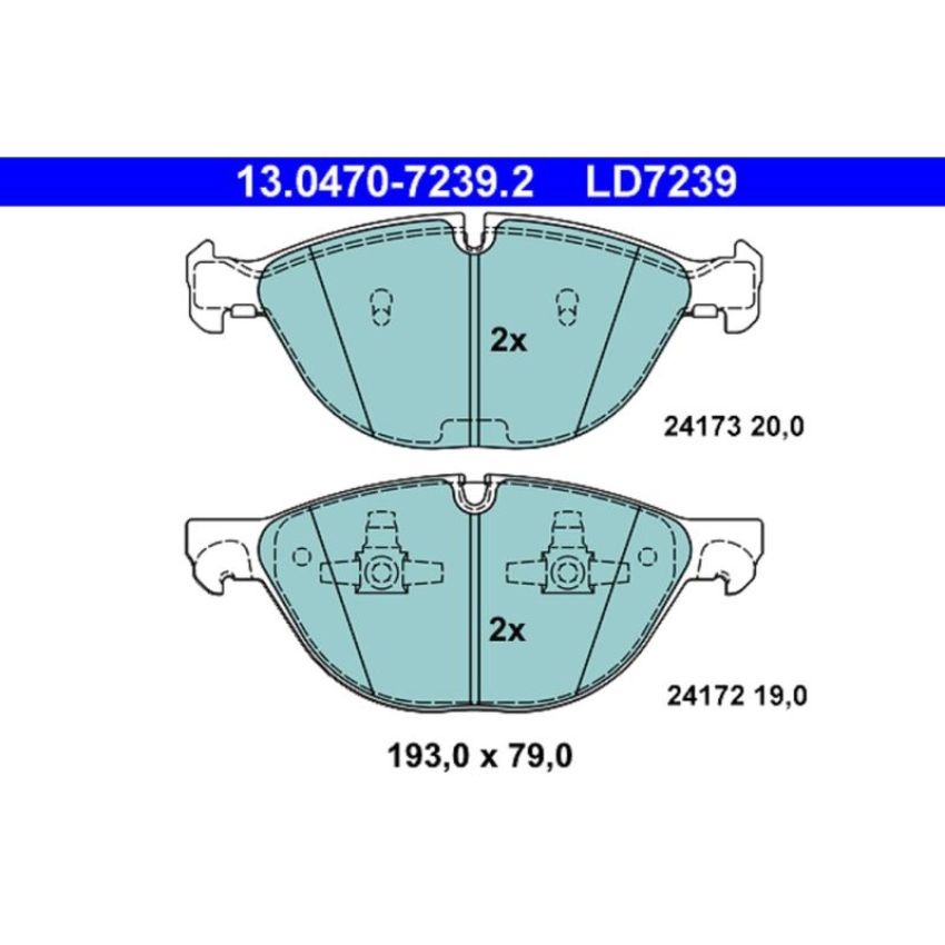 ATE LD7239 ATE Ceramic Front Disc Brake Pad Set LD7239 for BMW