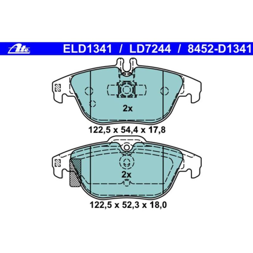 ATE LD7244 ATE Ceramic Rear Disc Brake Pad Set LD7244 for Mercedes-Benz