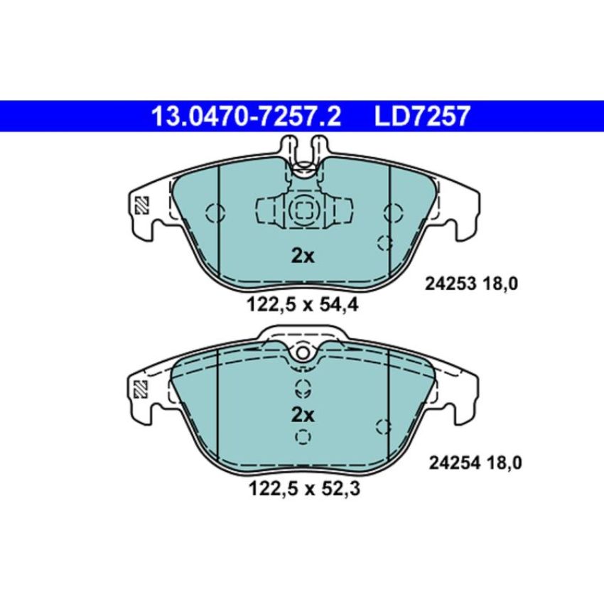 ATE LD7257 ATE Ceramic Rear Disc Brake Pad Set LD7257 for Mercedes-Benz