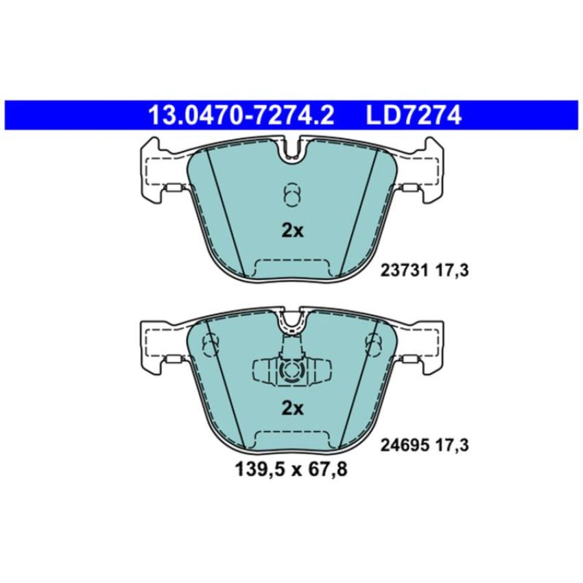 ATE LD7274 ATE Ceramic Rear Disc Brake Pad Set LD7274 for BMW