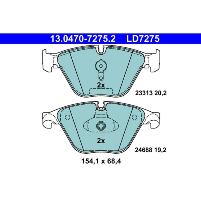ATE LD7275 ATE Ceramic Rear Disc Brake Pad Set LD7275 for BMW