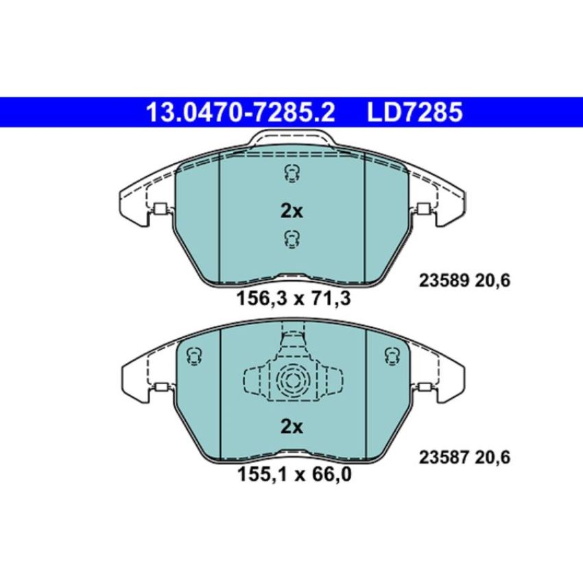 ATE LD7285 ATE Ceramic Rear Disc Brake Pad Set LD7285 for Volkswagen