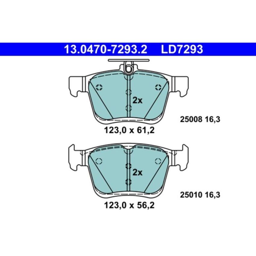 ATE LD7293 ATE Ceramic Rear Disc Brake Pad Set LD7293 for Audi, Volkswagen