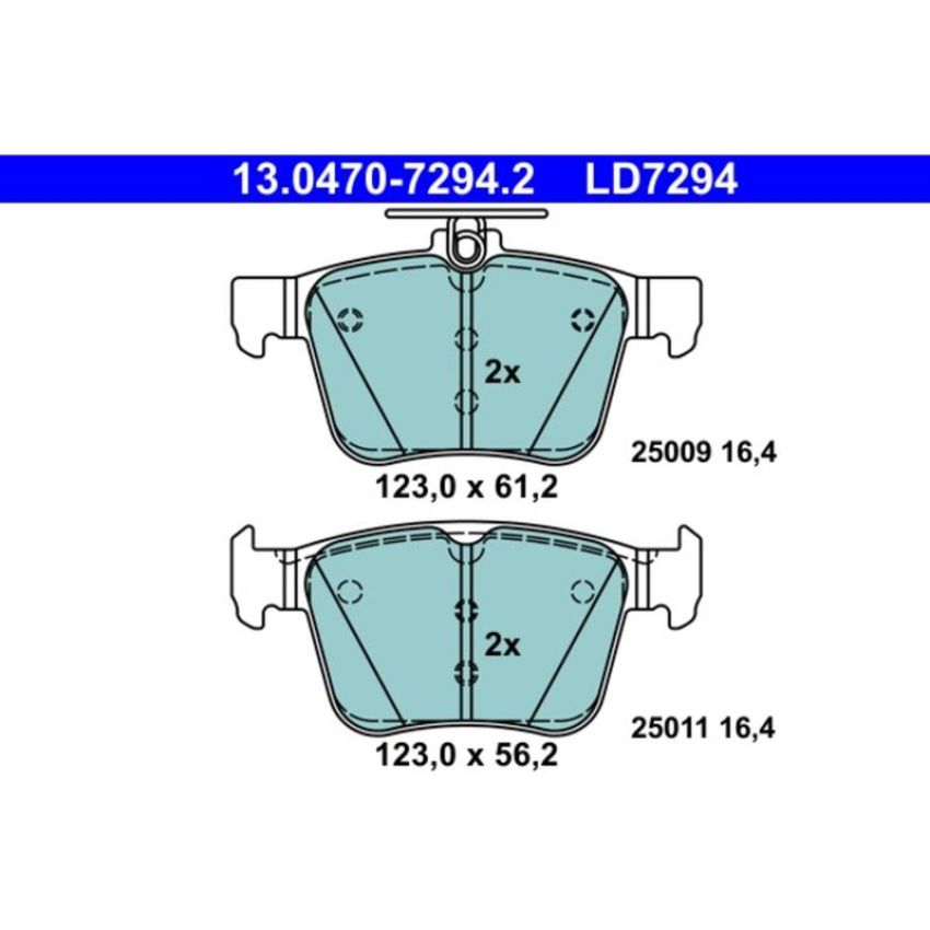 ATE LD7294 ATE Ceramic Rear Disc Brake Pad Set LD7294 for Audi, Volkswagen