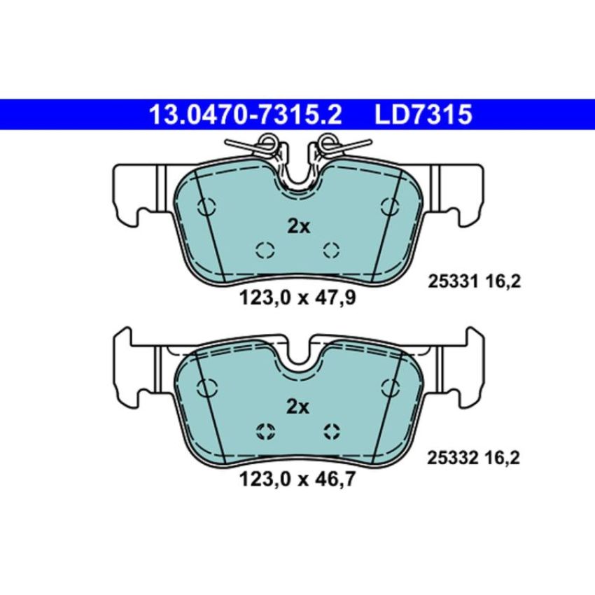 ATE LD7315 ATE Ceramic Rear Disc Brake Pad Set LD7315 for BMW, Mini
