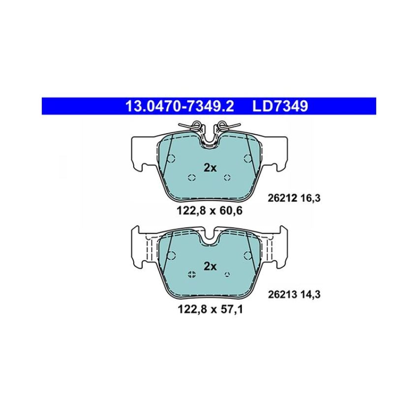 ATE LD7349 ATE Ceramic Rear Disc Brake Pad Set LD7349 for BMW, Mini