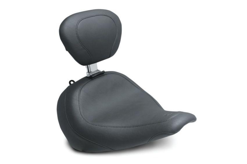 Mustang Motorcycle 79772 Mustang 18-21 Harley Fat Boy Wide Tripper Solo Seat w/Driver Backrest - Black