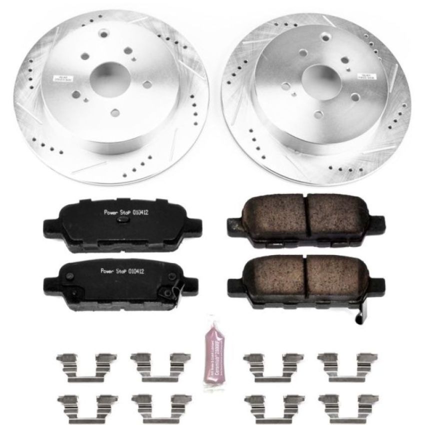 PowerStop K6100 Z23 Daily Driver Carbon-Fiber Ceramic Brake Pad and Drilled & Slotted Rotor Kit