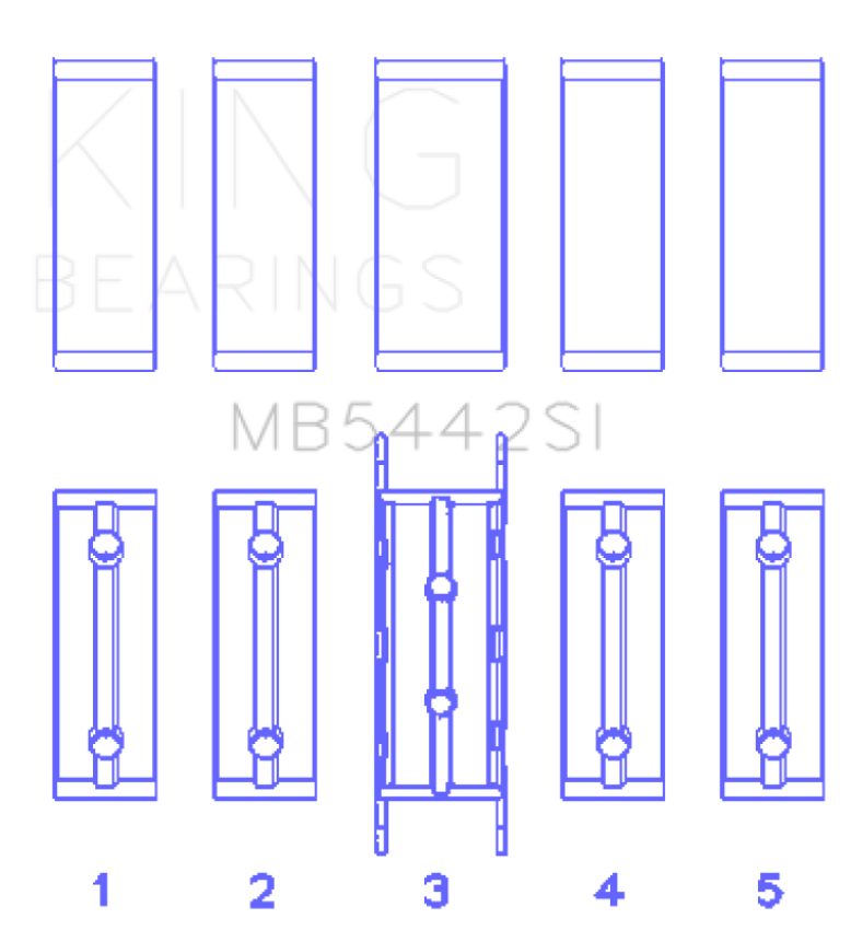 King Engine Bearings MB5442SI King Ford/Mazda Duratec 2.0/2.3 DOHC Silicon Bi-Metal Aluminum Main Bearing Set - Size STD