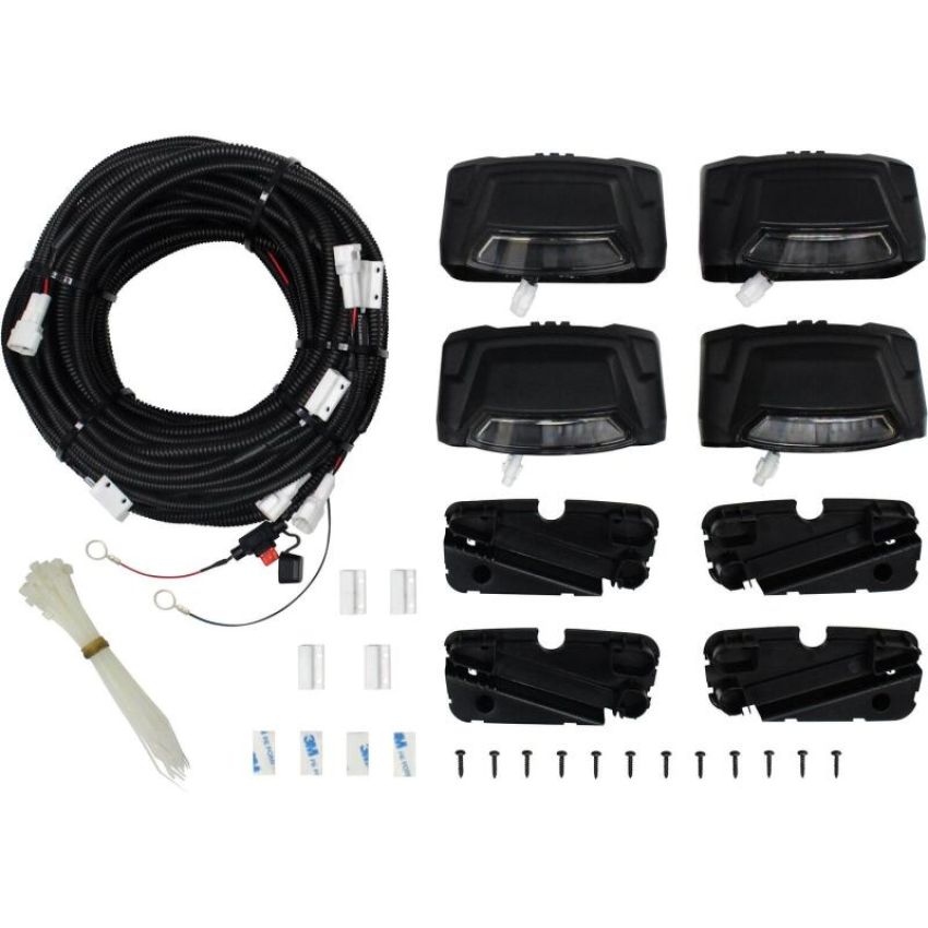 Westin 28-51003 R5 LED Light Kit - 4 End Caps Integrated LED Lights w/ Wiring Harness - Black