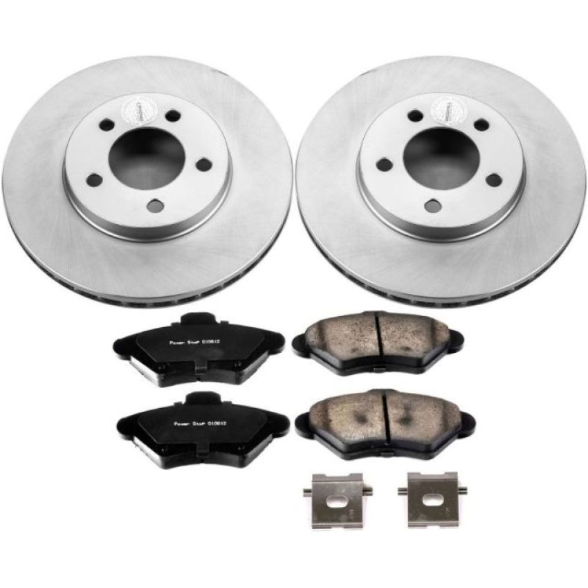 PowerStop CRK1325 Genuine Geomet Coated Rotor and Low-Dust Ceramic Brake Pad Kit