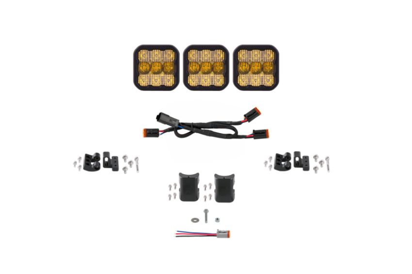 Diode Dynamics DD7239 SS5 Pro Universal CrossLink 3-Pod Lightbar - Yellow Combo