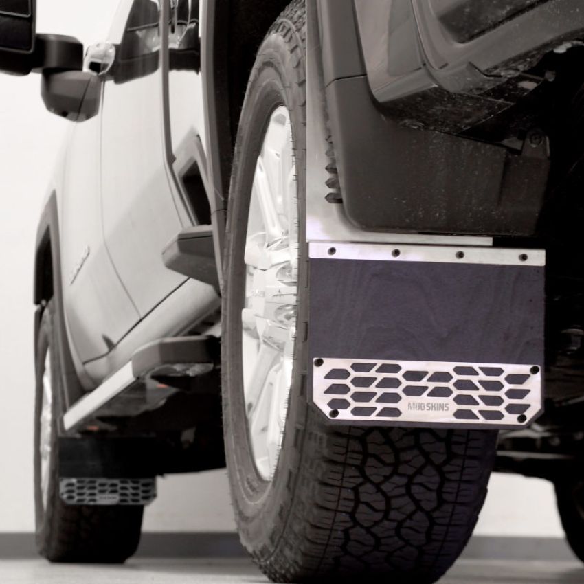 Putco 78120 2020 Chevy Silv/Sierra HD (Front or Rear) - Set of 2 Mud Skins - Brushed SS w/ Hex Shield