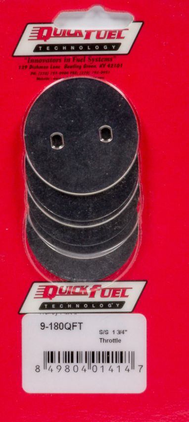 QUICK FUEL TECHNOLOGY QFT9-180 1-3/4in SS Throttle Plates (4 Pack)