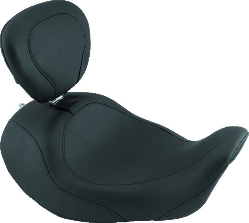 Mustang Motorcycle 79804 Mustang 06-17 Harley Dyna Wide Tripper Forward Solo Seat w/Driver Backrest - Black