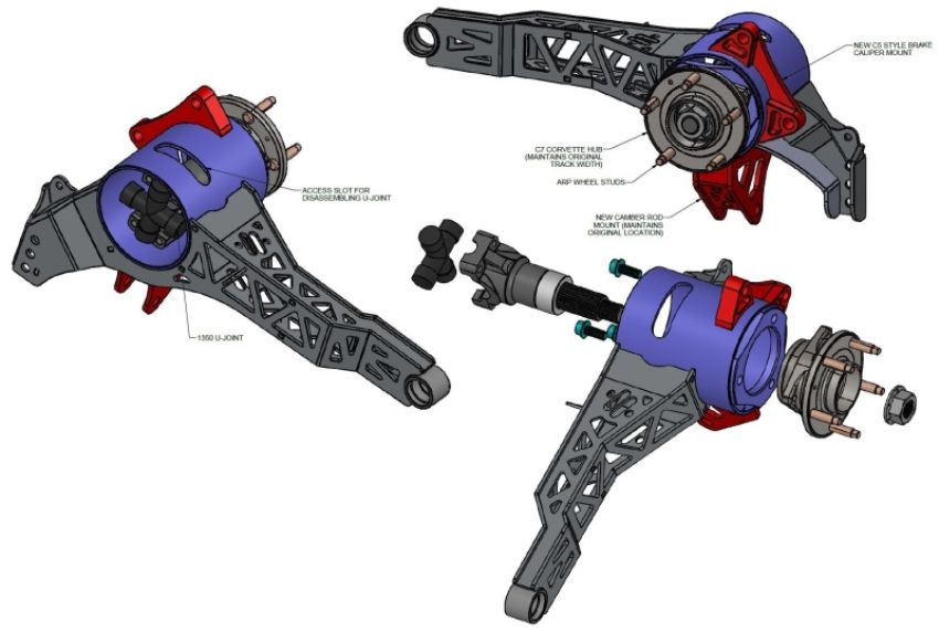 Ridetech 11537251 Rear trailing arms only for C7 hubs, 1963-1979 Corvette.