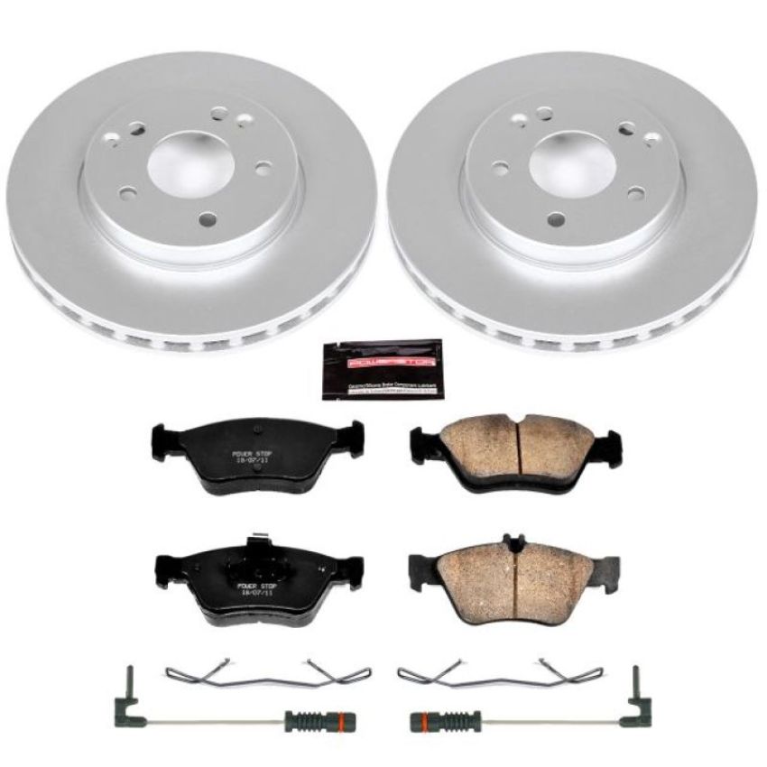 PowerStop CRK3047 Genuine Geomet Coated Rotor and Carbon-Fiber Ceramic Brake Pad Kit