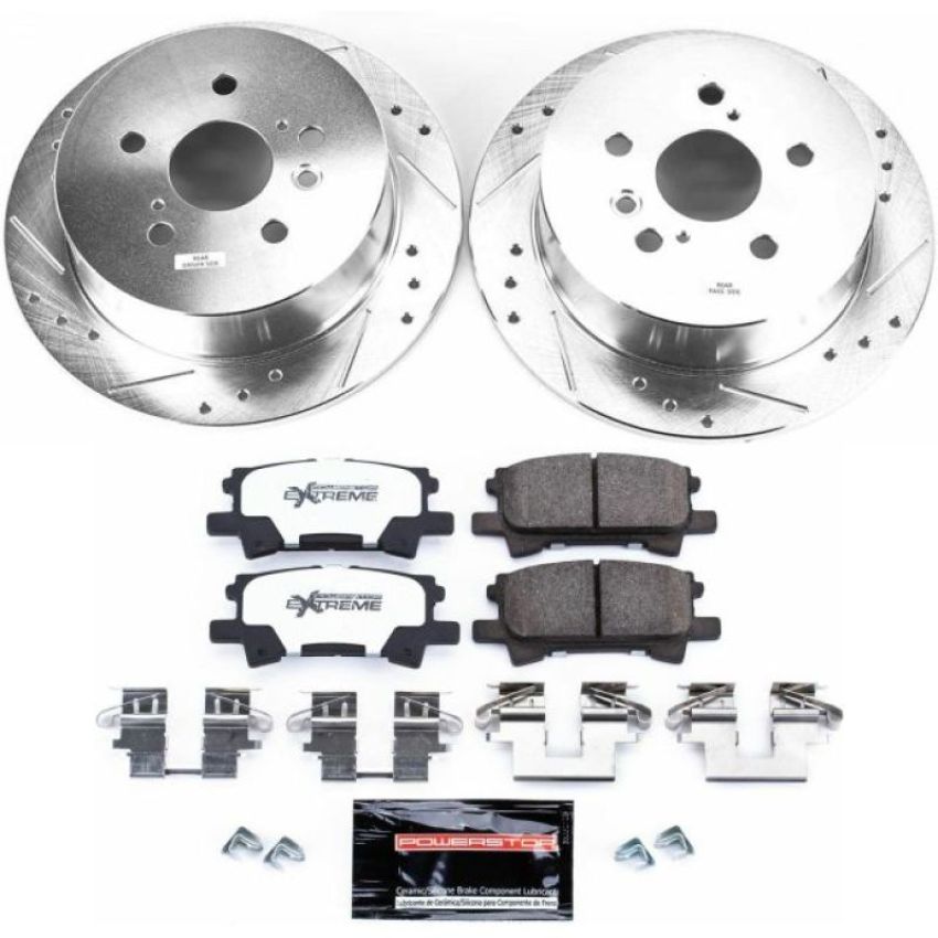 PowerStop K5333-36 Z36 Truck and SUV Carbon-Fiber Ceramic Brake Pad and Drilled & Slotted Rotor Kit