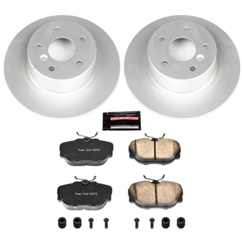 PowerStop CRK6152 Genuine Geomet Coated Rotor and Carbon-Fiber Ceramic Brake Pad Kit
