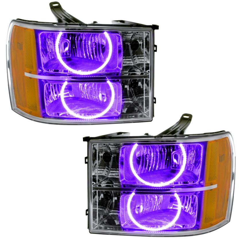 Oracle Lighting 8165-007 SMD Pre-Assembled Headlights, Round Ring Design, UV/Purple
