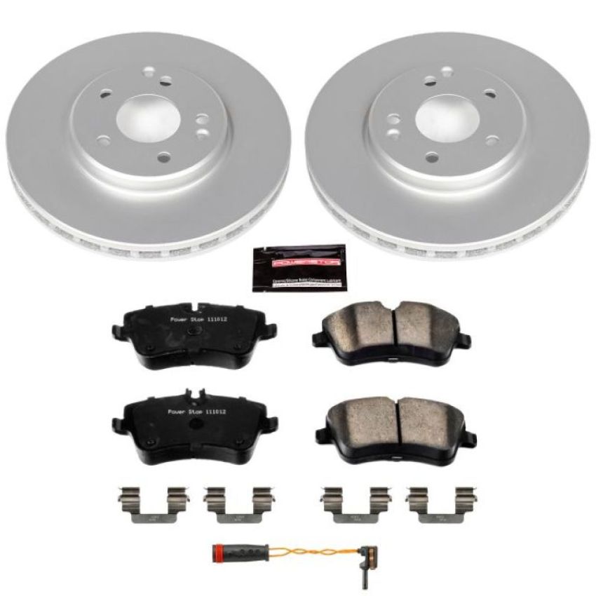 PowerStop CRK6702 Genuine Geomet Coated Rotor and Carbon-Fiber Ceramic Brake Pad Kit