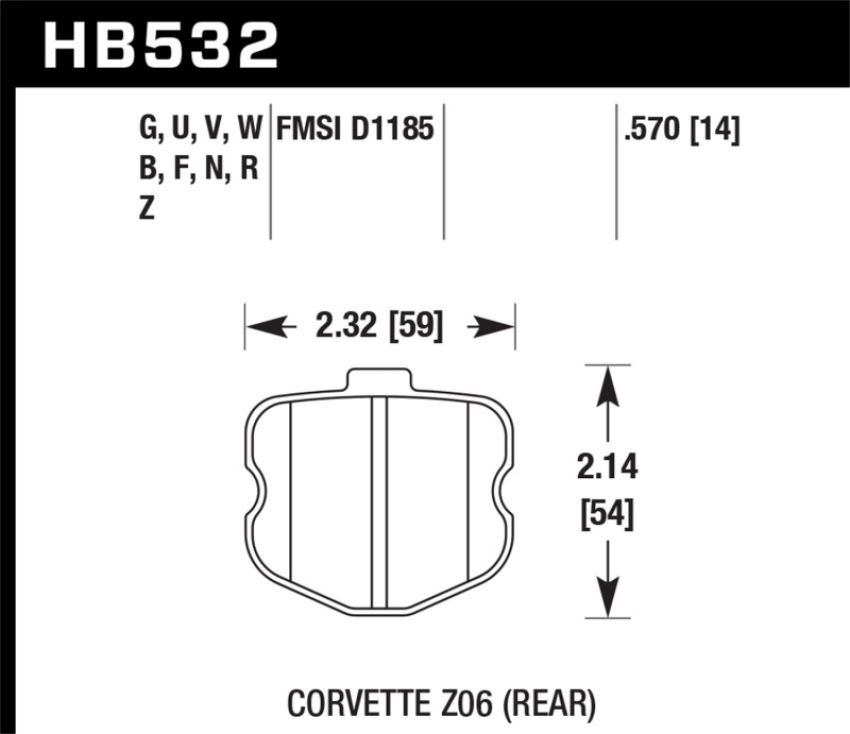 Hawk Performance HB532F.570 HPS Disc Brake Pad