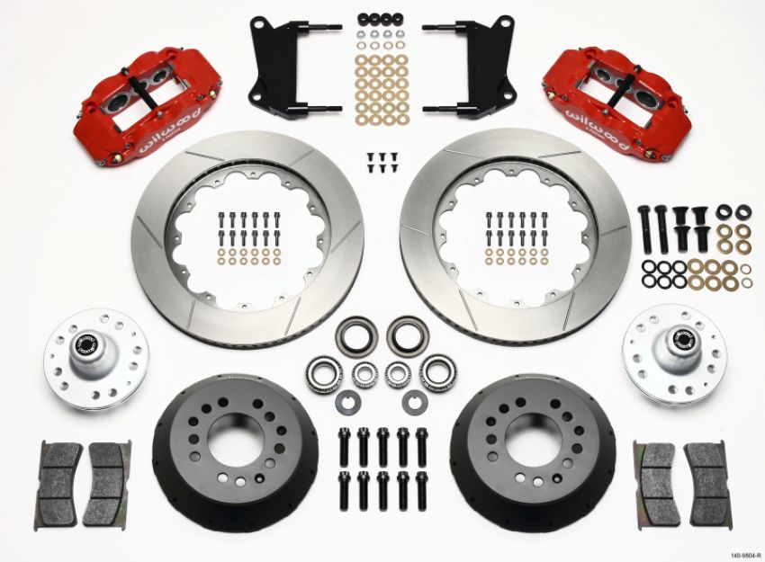 Wilwood 140-9804-R Narrow Superlite 6R Front Hub Kit 14.00in Red 67-69 Camaro 64-72 Nova Chevelle
