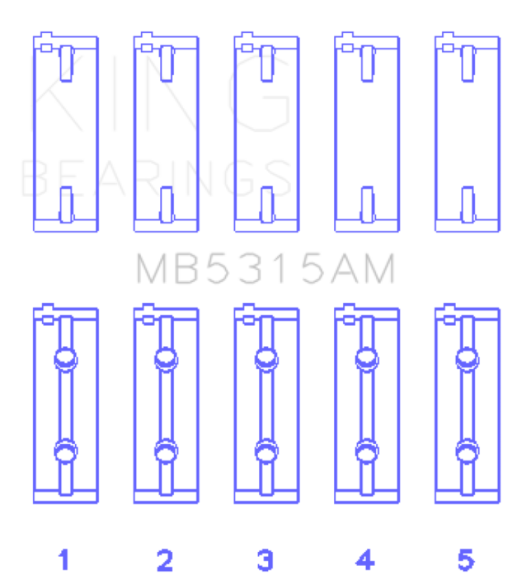 King Mitsubishi 4G63T/4G64 (Size 0.75) Main Bearing Set