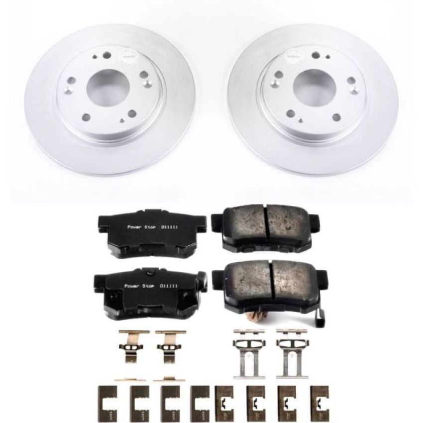 PowerStop CRK5860 Genuine Geomet Coated Rotor and Low-Dust Ceramic Brake Pad Kit