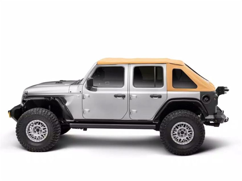 Rugged Ridge 13863.33 18-25 Jeep Wrangler JKU 4dr Voyager Fastback Frameless Soft Top - Tan