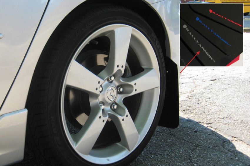 Rally Armor MF9-UR-BLK/SIL Black Mud Flap/Silver Logo