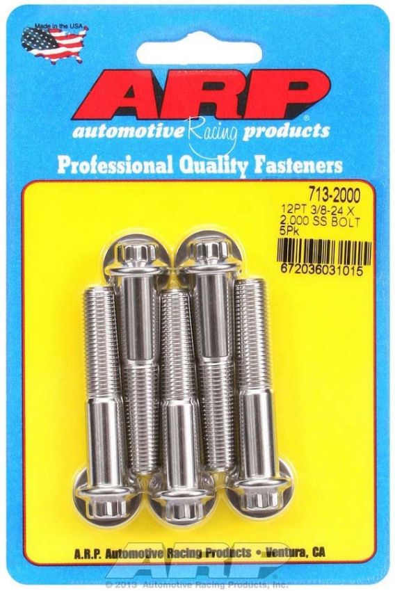 ARP ARP713-2000 S/S Bolt Kit - 12pt. (5) 3/8-24 x 2.000