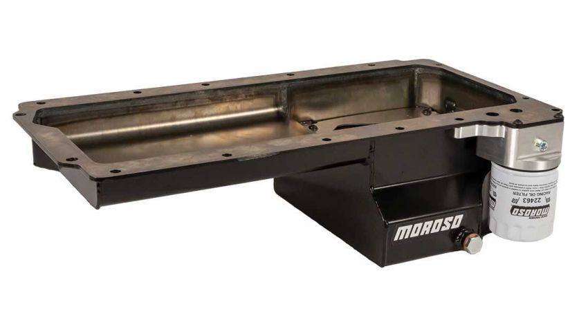 MOROSO MOR20142 GM LS Oil Pan w/Billet Oil Filter Adapter 7qts.