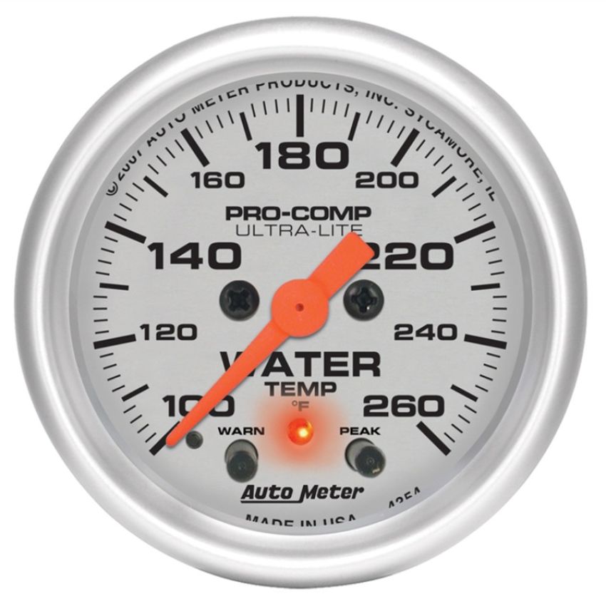 AUTOMETER ATM4354 2-1/16in U/L Water Temp Gauge w/Peak & Warning