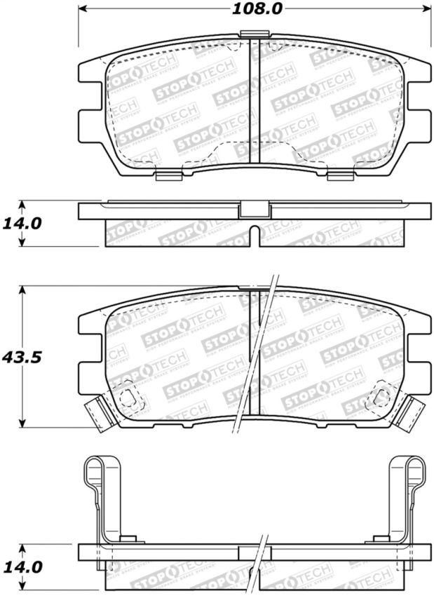 Stoptech 308.05670 Street Brake Pads - Rear