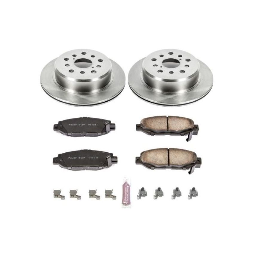 PowerStop KOE1080 OE Stock Replacement Low-Dust Ceramic Brake Pad and Rotor Kit