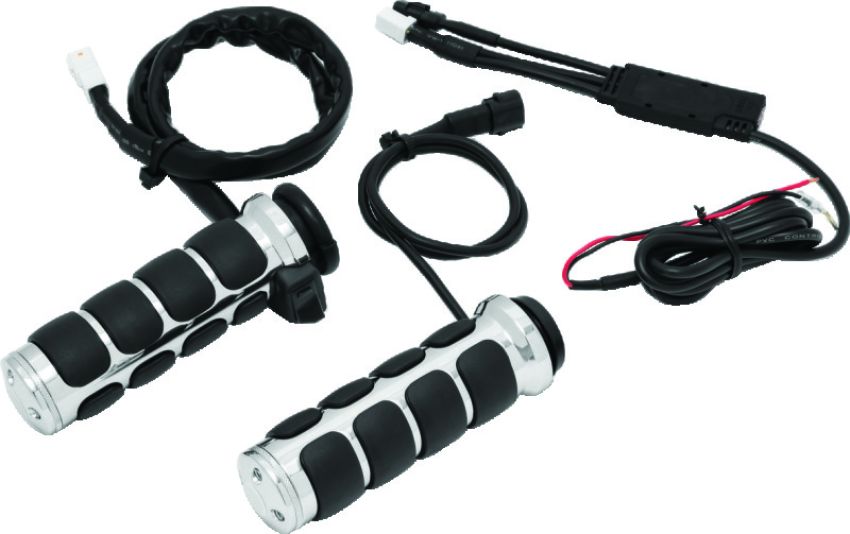 Kuryakyn 6470 Heated ISO Grips Throttle-By-Wire Chrome