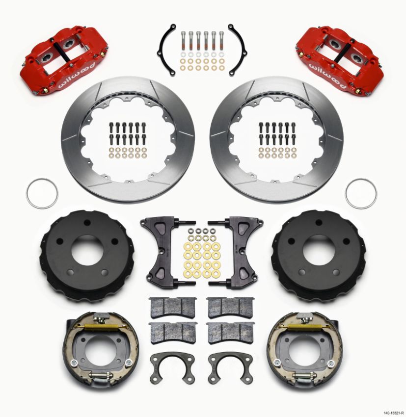 Wilwood 140-13321-R Narrow Superlite 4R Rear P-Brk Kit 12.88in Red Small Ford 2.36in Off Bronco 5 x 5.50