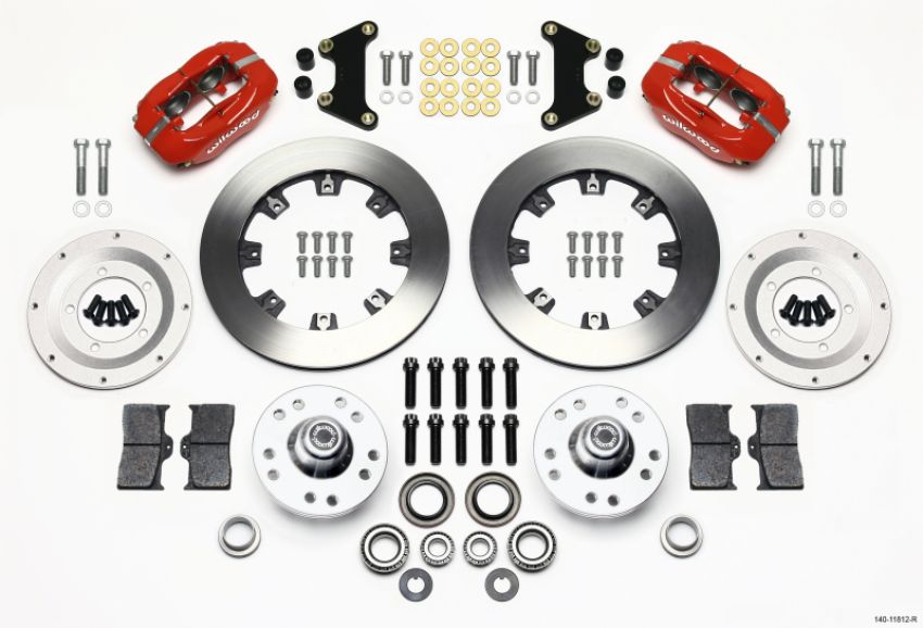 Wilwood 140-11812-R Forged Dynalite Front Kit 12.19in Red 49-54 Chevy/53-62 Corvette (*Line Kit Needed*)
