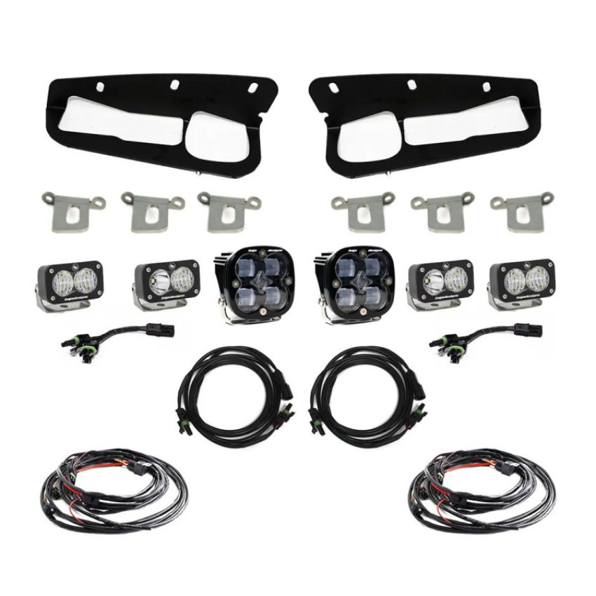 Baja Designs 447761 Squadron SAE/Dual S2 Sport Steel Bumper Fog Pocket Light Kit
