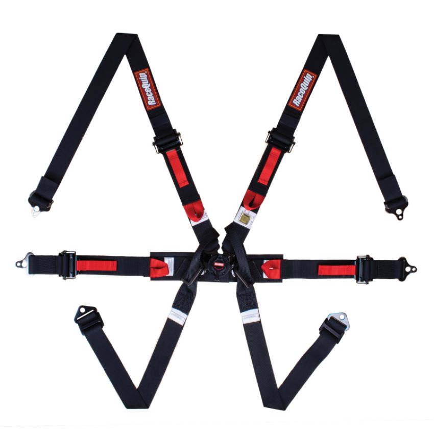 Racequip 857007 Black FIA 6pt Pull Up Lap FHR Formula Sub