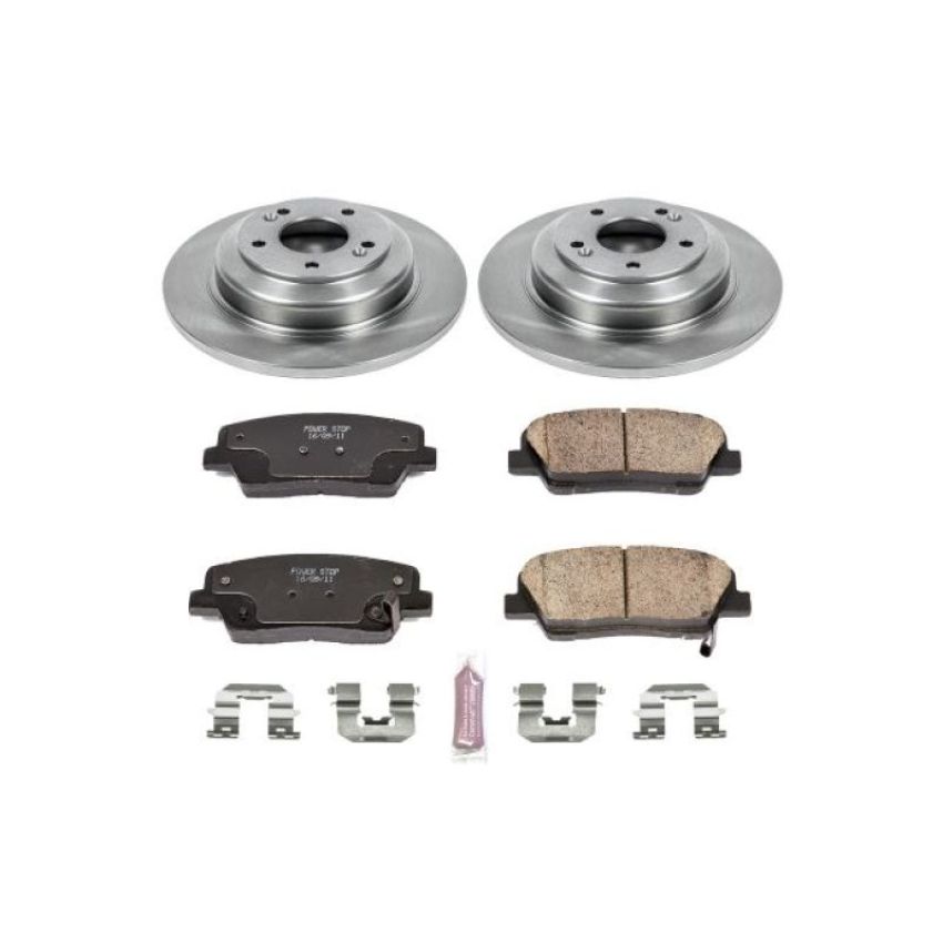 PowerStop KOE6168 OE Stock Replacement Low-Dust Ceramic Brake Pad and Rotor Kit