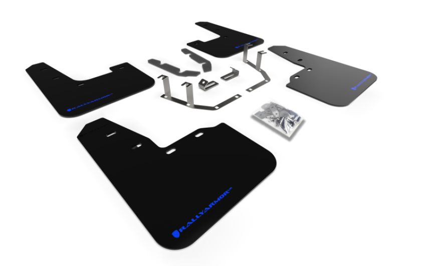 Rally Armor MF60-UR-BLK/BL Black Mud Flap/Blue Logo